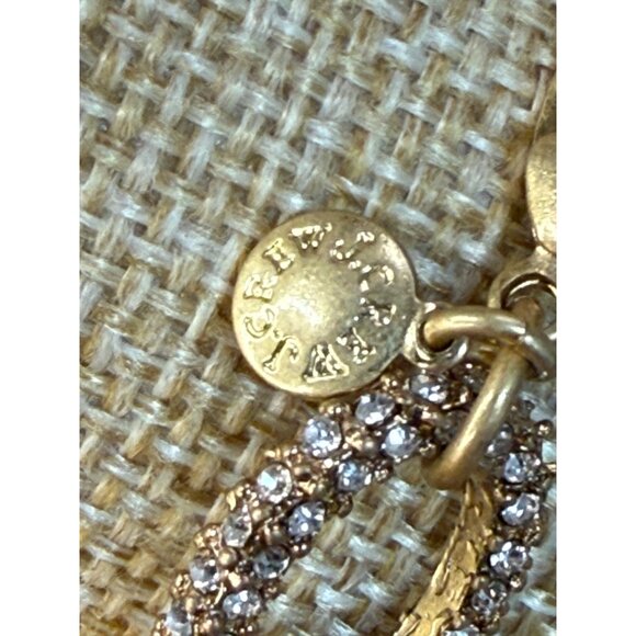 J.Crew Gold-Tone Crystal Link Bracelet 7" Elegant Statement Jewelry - Picture 7 of 10